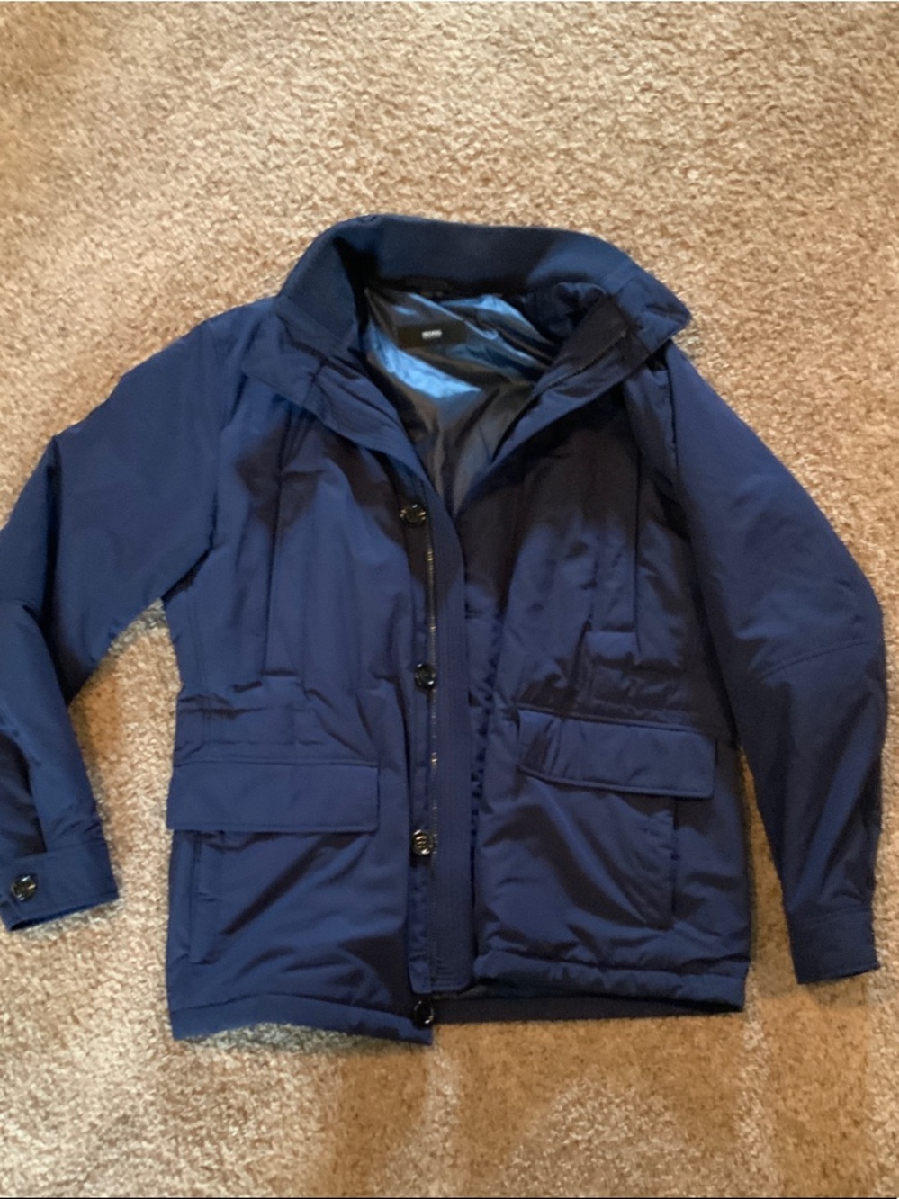 Hugo Boss Navy Field Jacket with Multiple Pockets